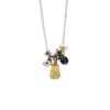 Multi-Tone Paddle Charm Necklace with Silver Chain
