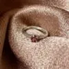 Fi Mehra Pink Tourmaline Silver Ring with Rose Gold Dot Detail
