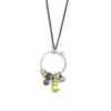Multi-Tone Paddle Charm Necklace (Adjustable Chain)