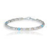 Gold and Silver Blue Opal Bracelet