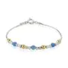 Gold Fill, Silver and Light Blue Opal Bracelet