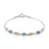 Gold, Silver and Light Blue Opal Bracelet