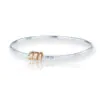 Sterling Silver Bangle with Rose Gold Filled Rings