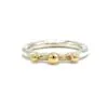 Fi Mehra Jewellery | Handmade Silver Ring with Three 9ct Yellow Gold Bobbles