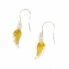 Gold Plate and Silver Angel Wings Drop Earrings