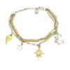 Celestial Multi Chain Charm Bracelet (Sterling Silver and Gold Plate)