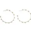 Large Sterling Silver Hoop Earrings with Intricate Dots