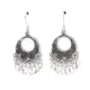 Silver Circle Dreamcatcher Drop Earrings