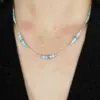 Silver and Rose Gold Fill Blue Opal Necklace
