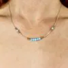 Silver and Filled Gold Aqua Opal Necklace