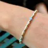 Gold Fill and Silver Blue Opal Bracelet
