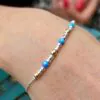 Gold Fill & Silver Dark Blue Opal Bracelet