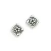 Silver Square Flower Studs