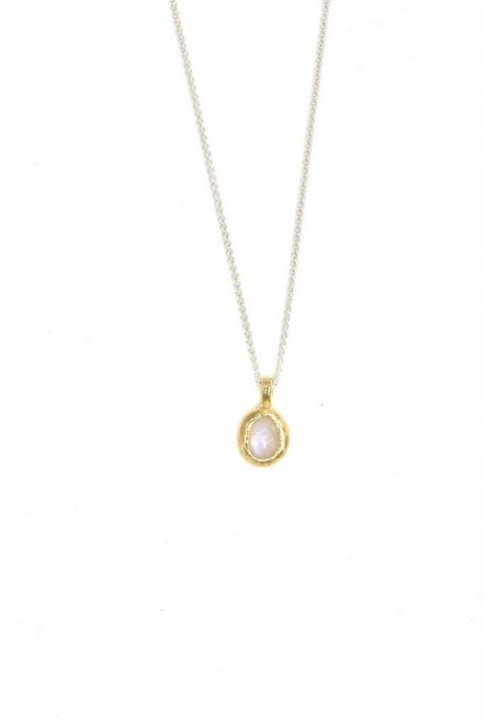 gold encased moonstone necklace