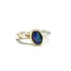 Iridescent Fire Opal Gold and Silver Ring