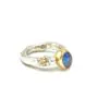 Iridescent Fire Opal Gold and Silver Ring