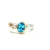Silver Ring Gold Faceted Topaz