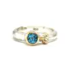 Sweet Blue Topaz Silver Gold Ring