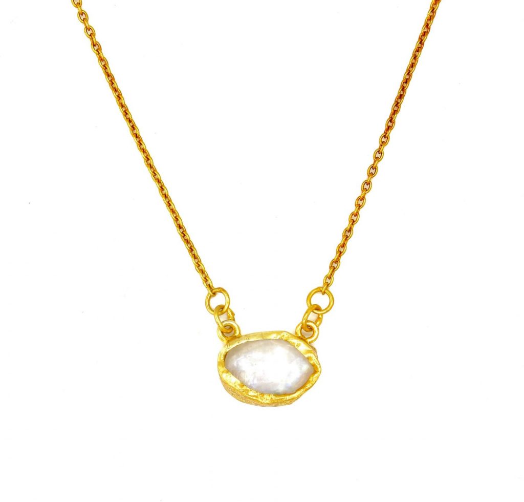 gold moonstone necklace