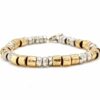 rolled gold and silver chunky bead bracelet