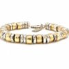 rolled gold and silver chunky bead bracelet