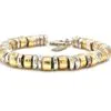 rolled gold and silver chunky bead bracelet