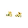 9ct Gold Three Stone Earrings (Opal, Tsavorite, Sapphire)