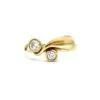 9ct Gold Double Diamond Leaf Ring