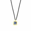 Gold Labradorite Square Necklace