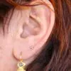 Double Gold Labradorite Earrings