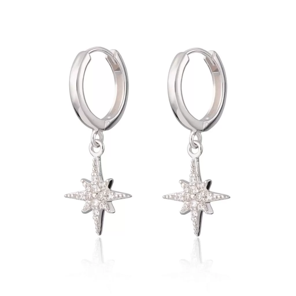 Sterling Silver Starburst Hoop Earrings- Armed & Gorgeous