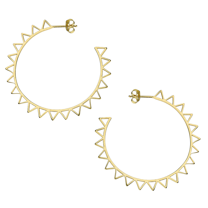 Gold Plated Sun Stud Hoops- Armed & Gorgeous
