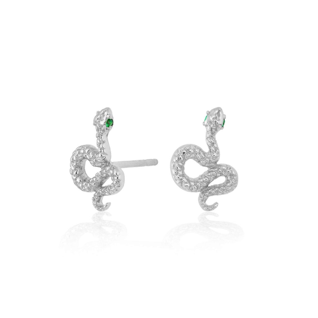 Sterling Silver Snake Studs- Armed & Gorgeous