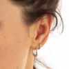 Large Silver Huggie Hoop Earrings
