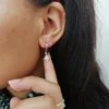Opal Starburst Hoop Earrings (Sterling Silver or Gold Plated)