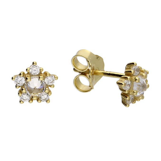 Gold Plated Cubic Zirconia Star Studs- Armed & Gorgeous