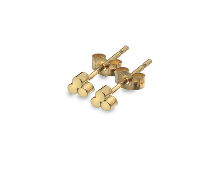 9ct Gold Circle Tri Studs- Armed & Gorgeous