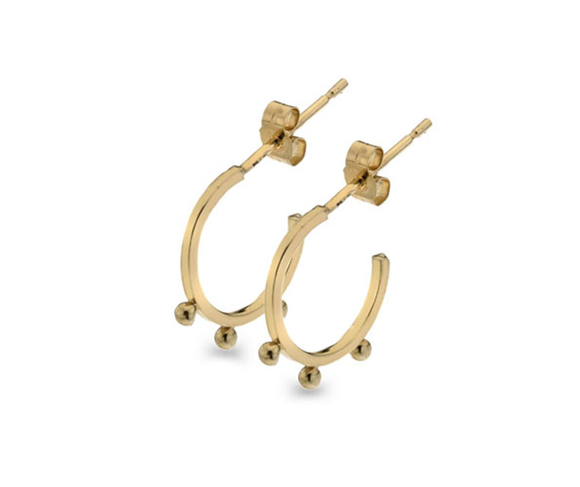 9ct Gold Beaded Hoops- Armed & Gorgeous