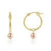 Large 14ct Gold Hoops with Rose Gold Bead-Armed & Gorgeous