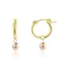 14ct Gold Fill Hoops with Rose Gold Bead