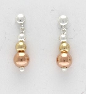 14ct Two-Tone Gold and Silver Drop Earrings- Armed & Gorgeous