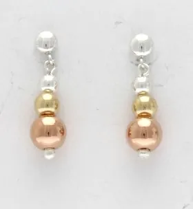 14ct Two-Tone Gold and Silver Drop Earrings- Armed & Gorgeous