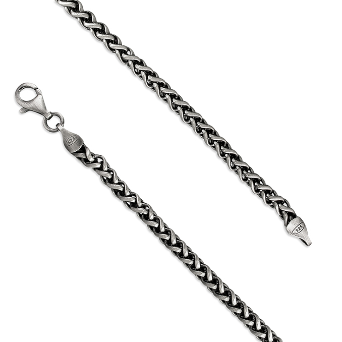 Sterling Silver Oxidised Wheat Chain- Armed & Gorgeous