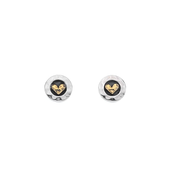 Silver and Gold Plate Heart Studs- Armed & Gorgeous