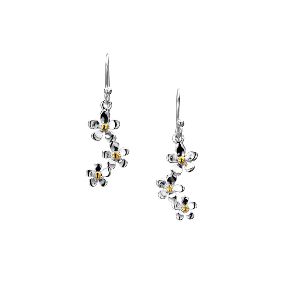 Silver and Gold Plate Triple Daisy Drops- Armed & Gorgeous