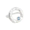 Halo Ring With Swiss Blue Topaz