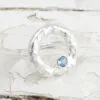 Halo Ring With Swiss Blue Topaz