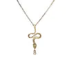 Solid Gold Snake With Diamonds Necklace