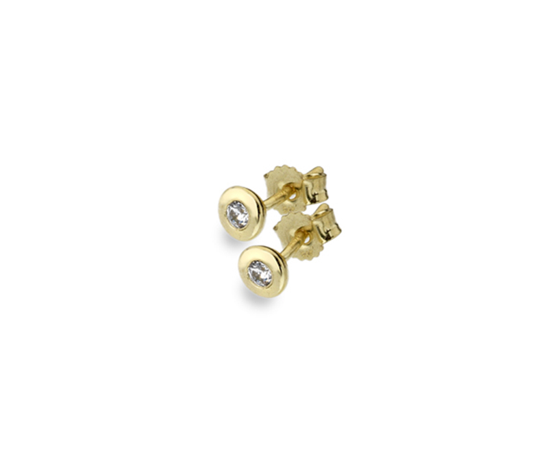 9ct Gold Modern Cubic Zirconia Studs- Armed & Gorgeous