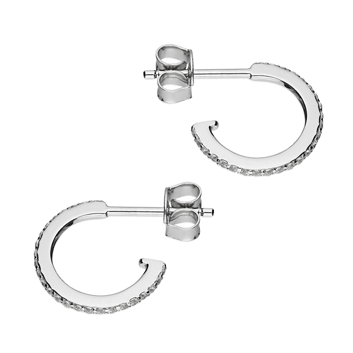 Thin Cubic Zirconia Stud Hoops- Armed & Gorgeous